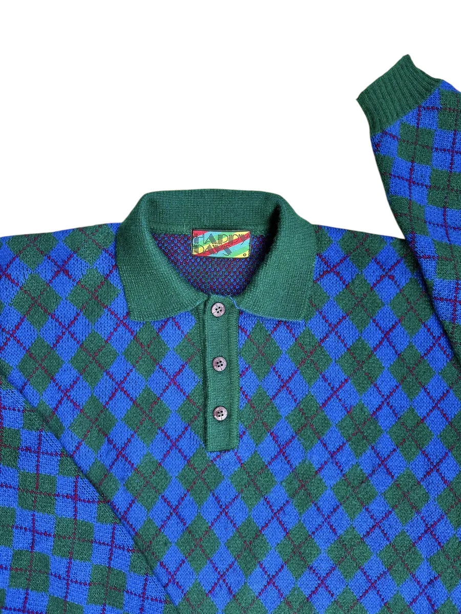 Maglione vintage da uomo a rombi