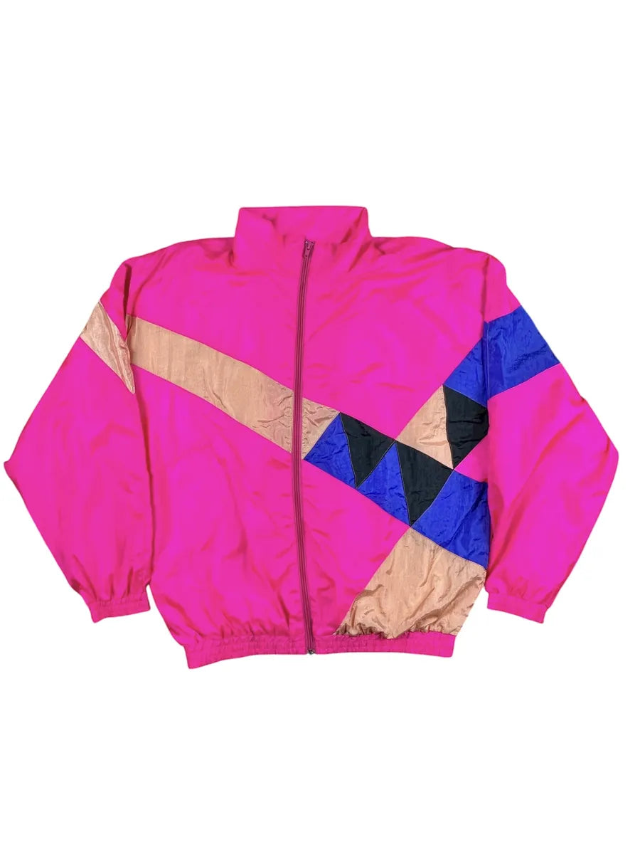 Tuta vintage anni ’80 rosa fluo con zip