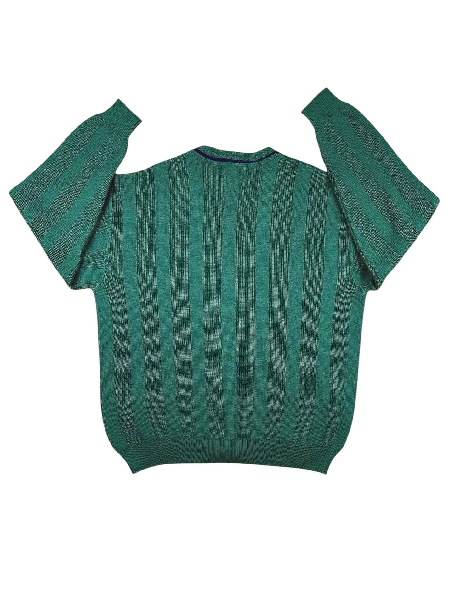 Cardigan vintage verde in lana misto acrilico – stile classico Made in Italy