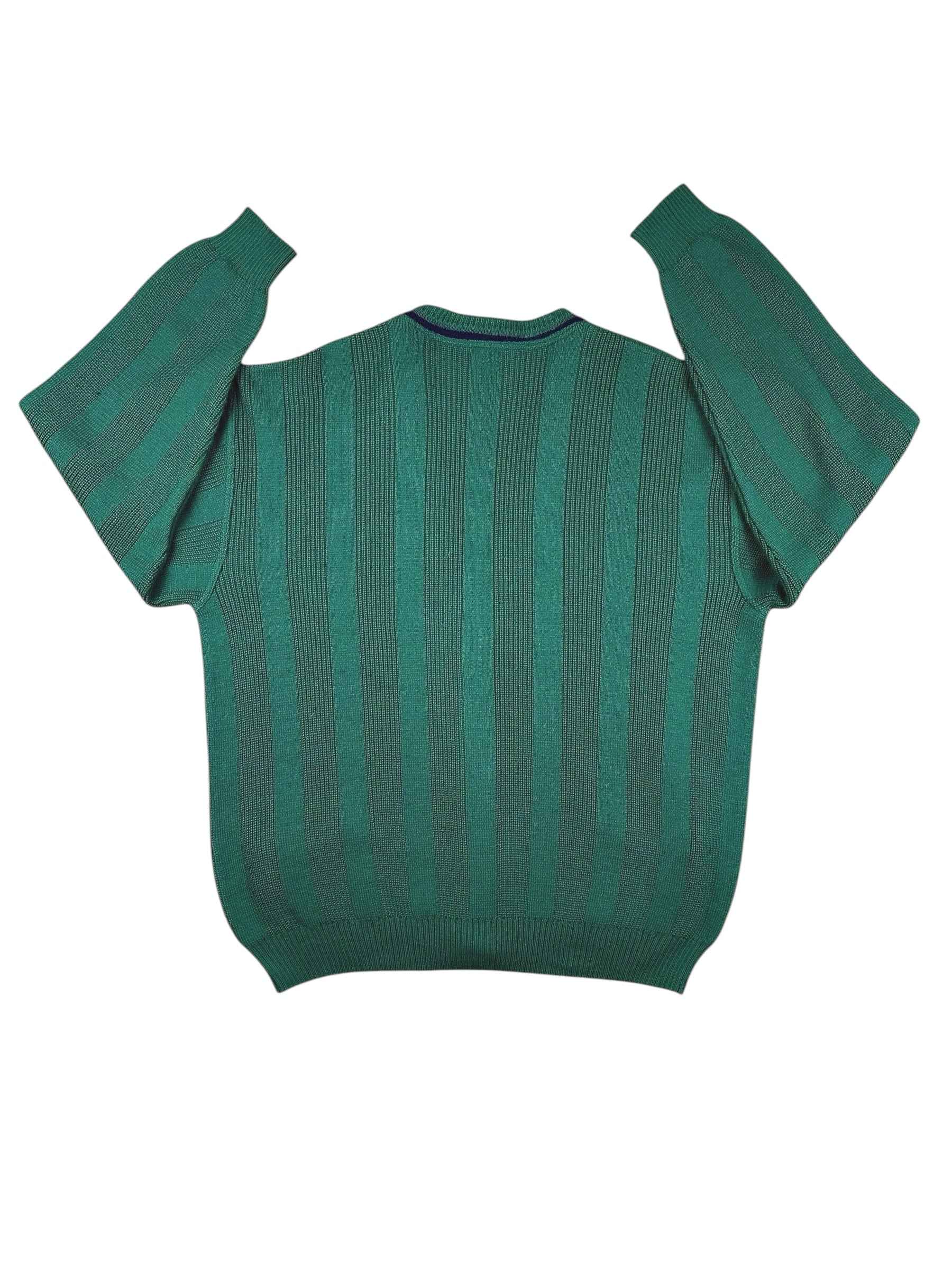 Cardigan vintage verde in lana misto acrilico – stile classico Made in Italy