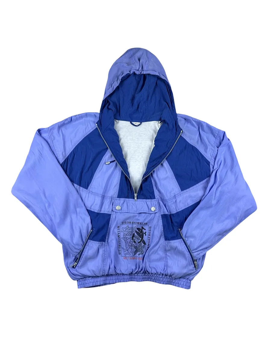 Giacchetto vintage a sacca con cappuccio e tascone frontale