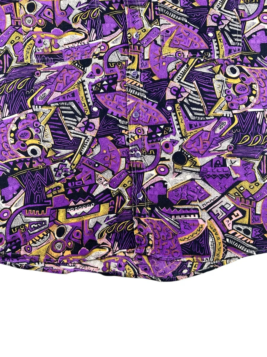 Camicia vintage da uomo anni '90 a fantasia