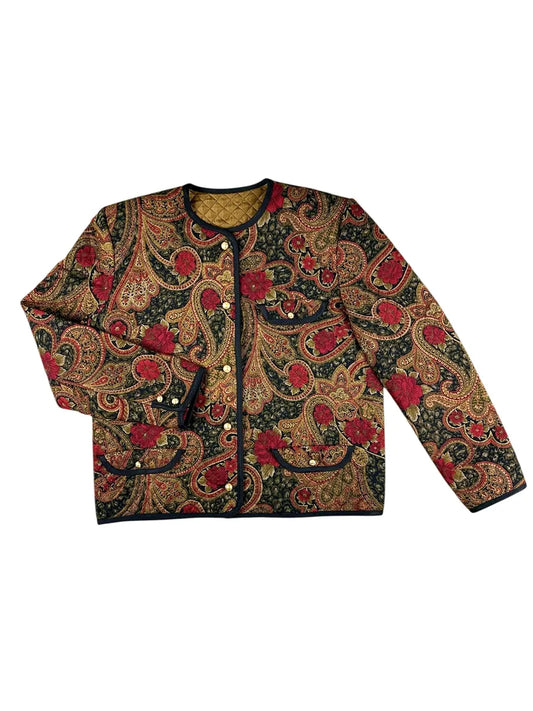 Giacca vintage da donna invernale con motivo cachemire