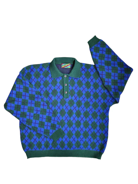 Maglione vintage da uomo a rombi
