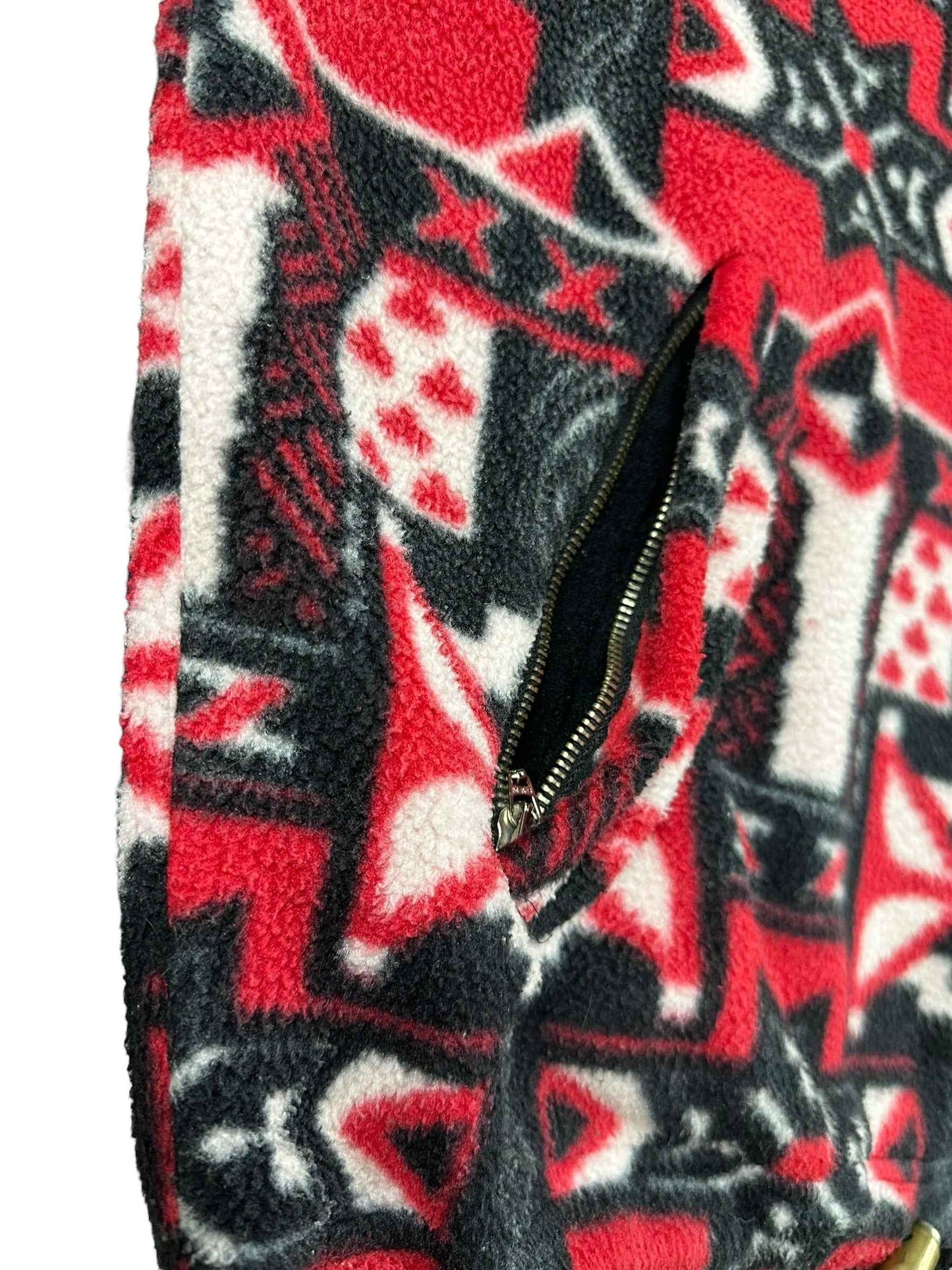 Pile vintage Ziener a fantasia con zip e collo alto