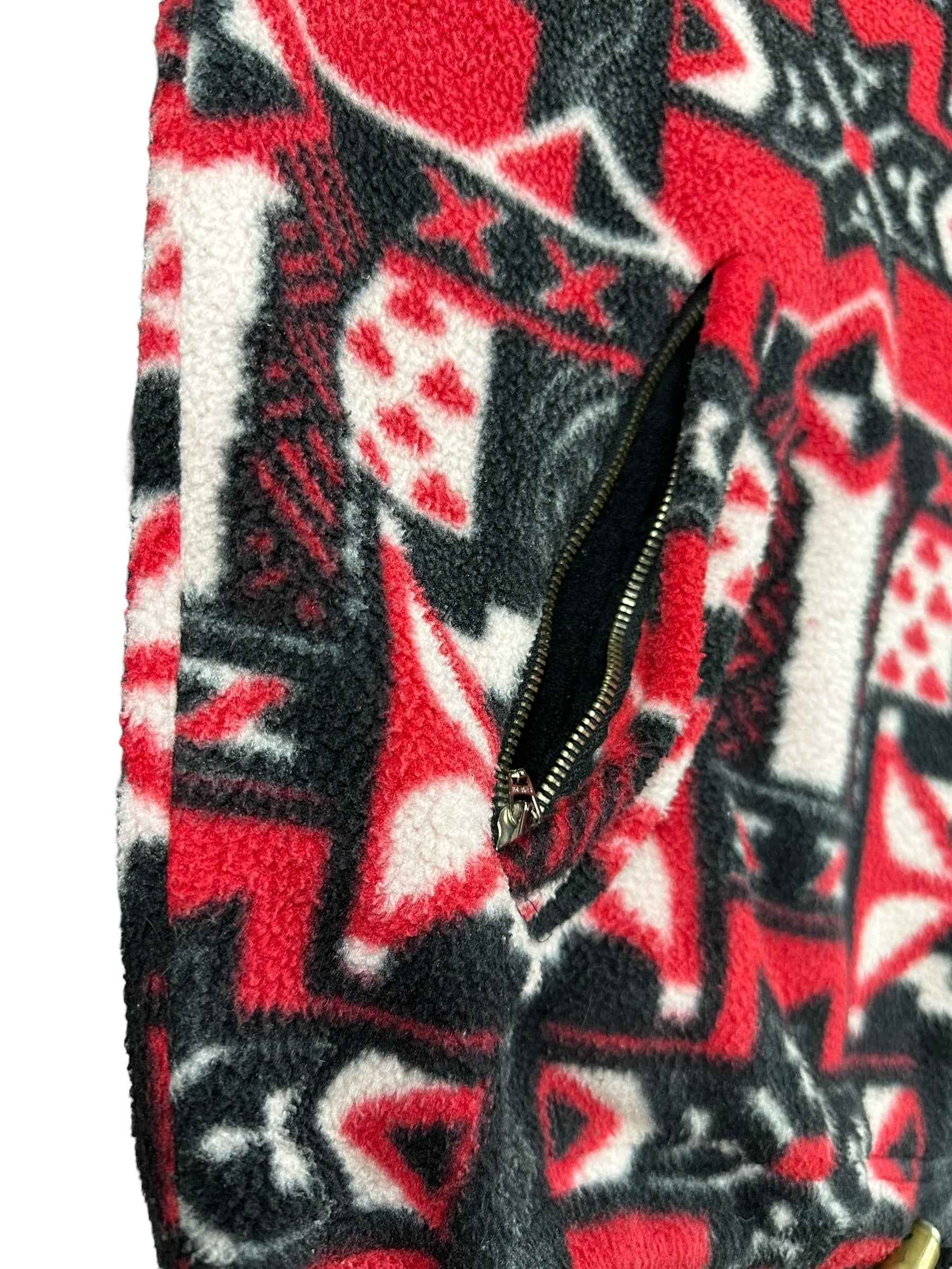 Pile vintage Ziener a fantasia con zip e collo alto