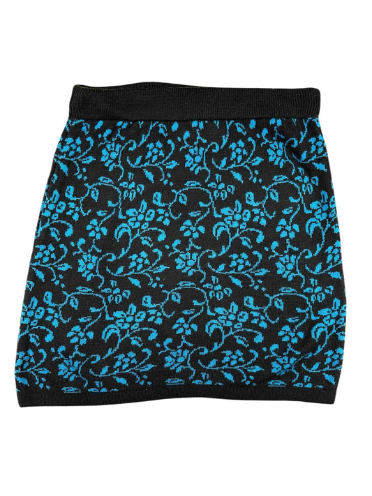 Minigonna vintage nera a fantasia floreale