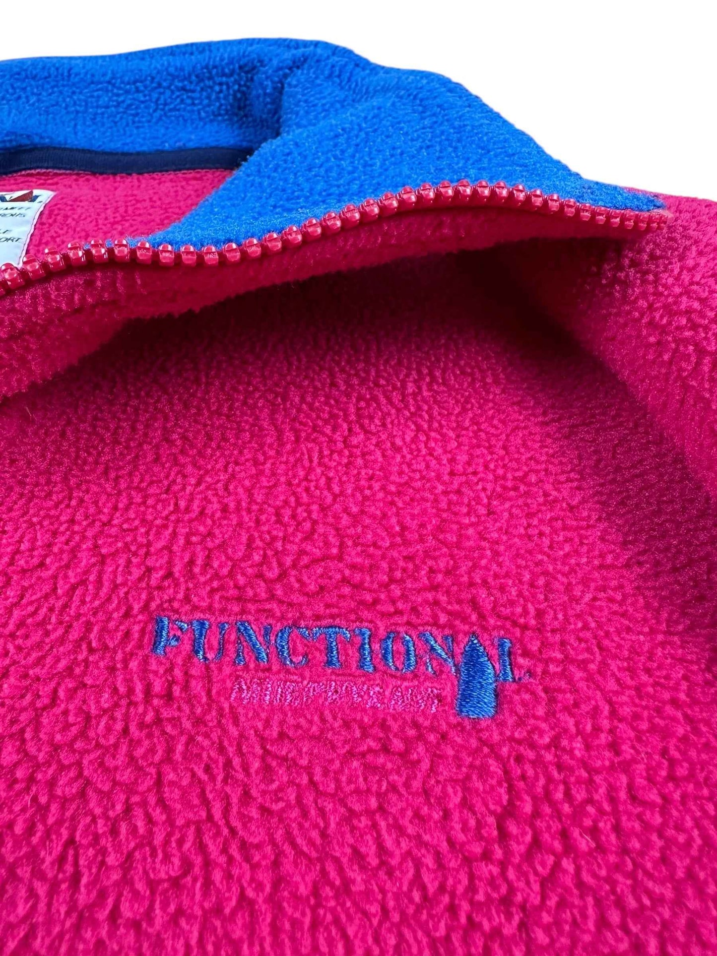 Pile vintage Murphy&Nye fucsia con colletto blu anni ’90