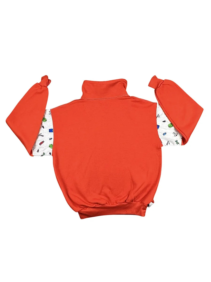 Felpa vintage anni ’90 arancione con collo alto