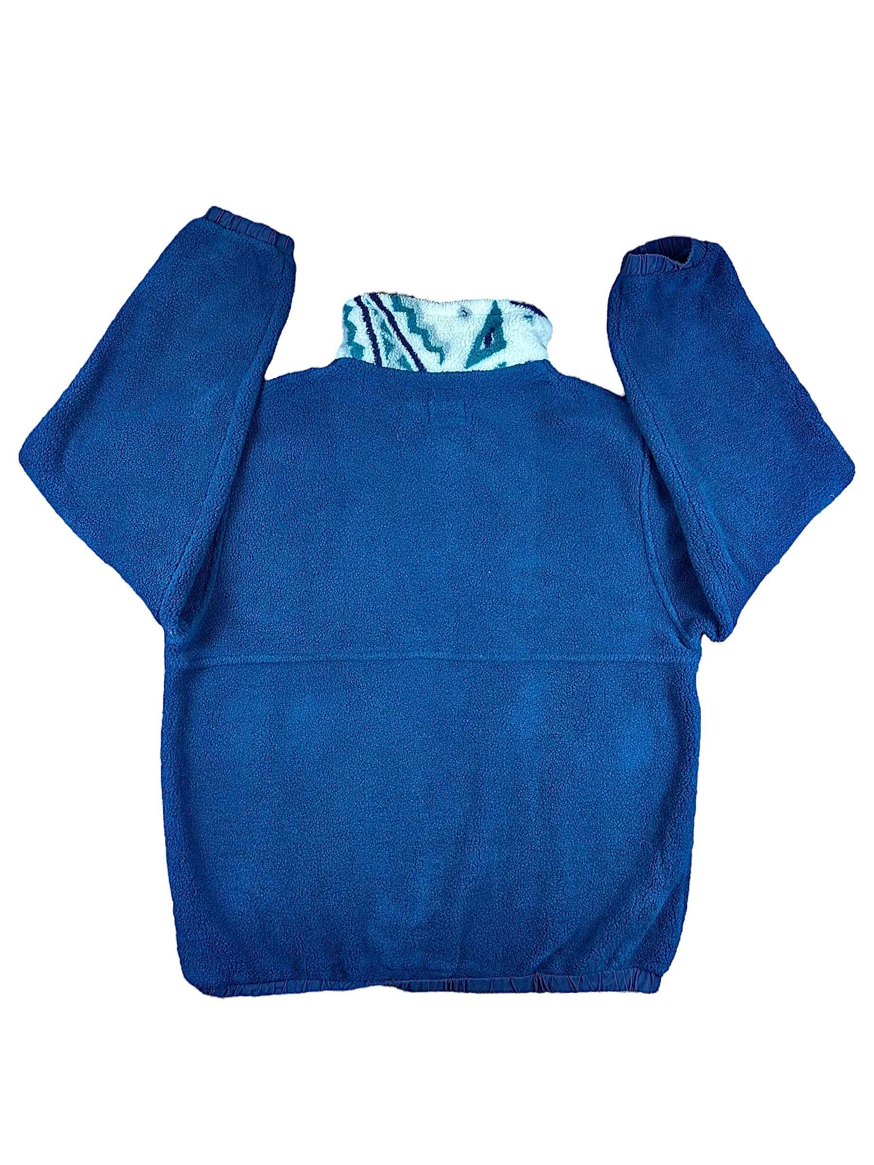 Pile vintage blu firmato Aesse con inserti geometrici bianchi