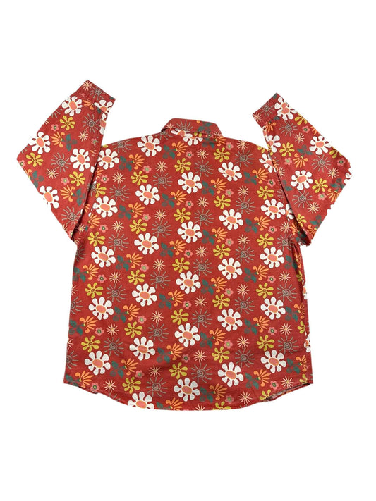 Camicia vintage uomo a maniche lunghe a fantasia floreale