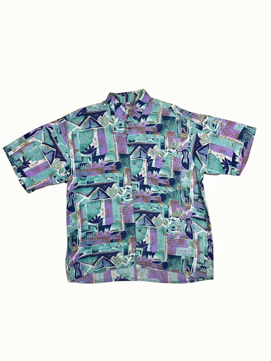 Camicia vintage da uomo a fantasia