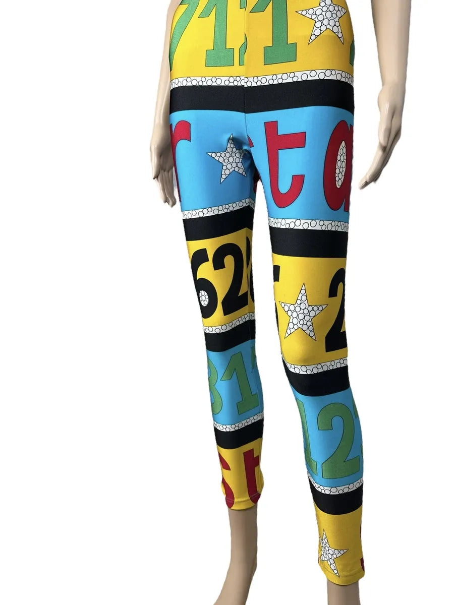 Leggings vintage anni '90 a fantasia