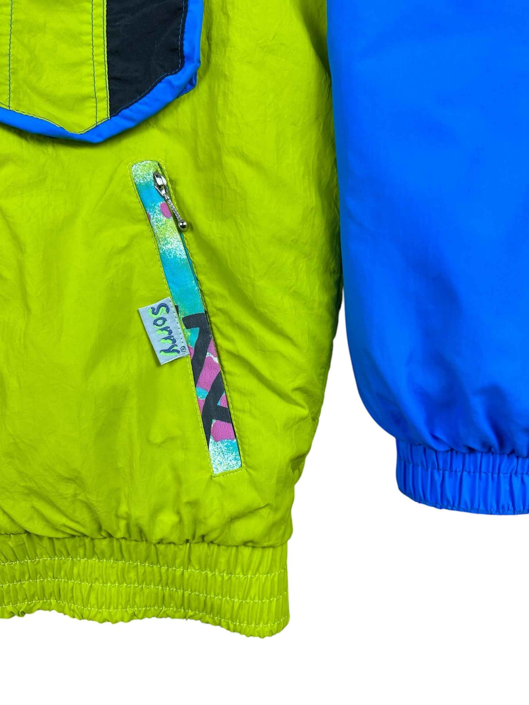 Giubbotto vintage anni ’90 fantasia giallo e blu Made in Italy