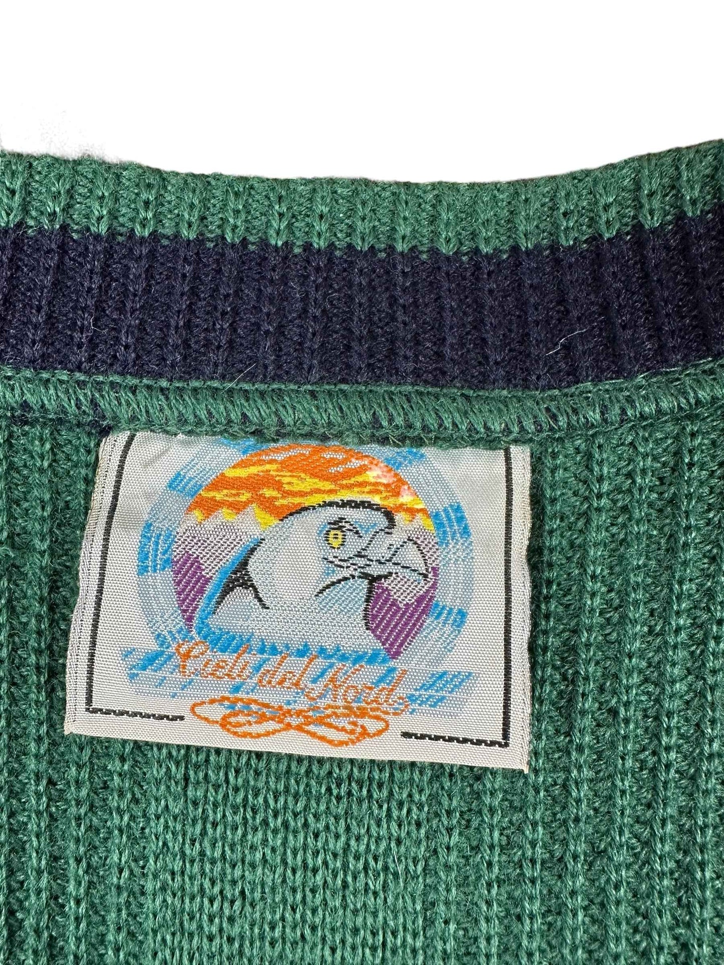 Cardigan vintage verde in lana misto acrilico – stile classico Made in Italy