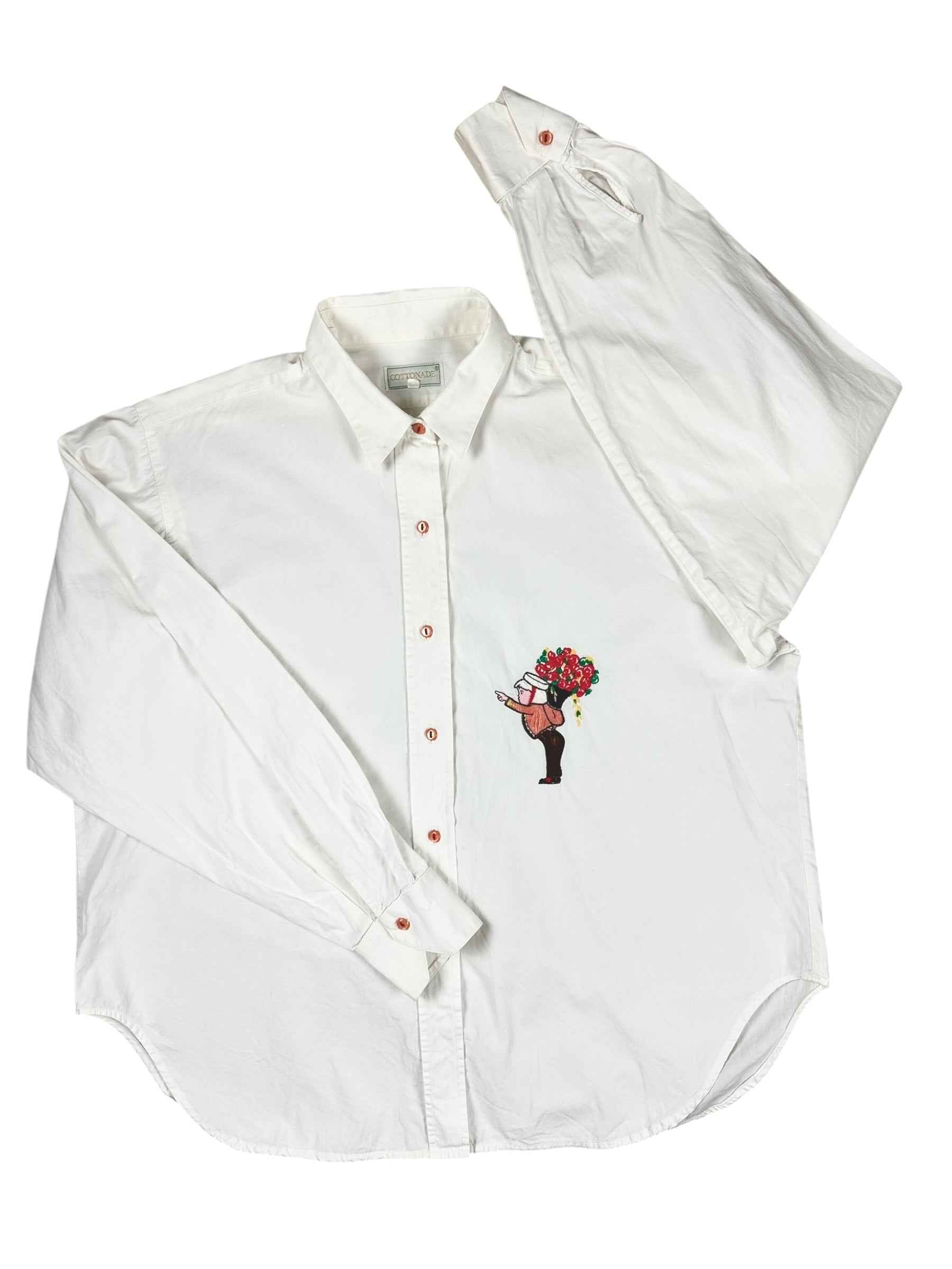 Camicia in cotone da donna con ricamo