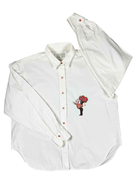 Camicia in cotone da donna con ricamo