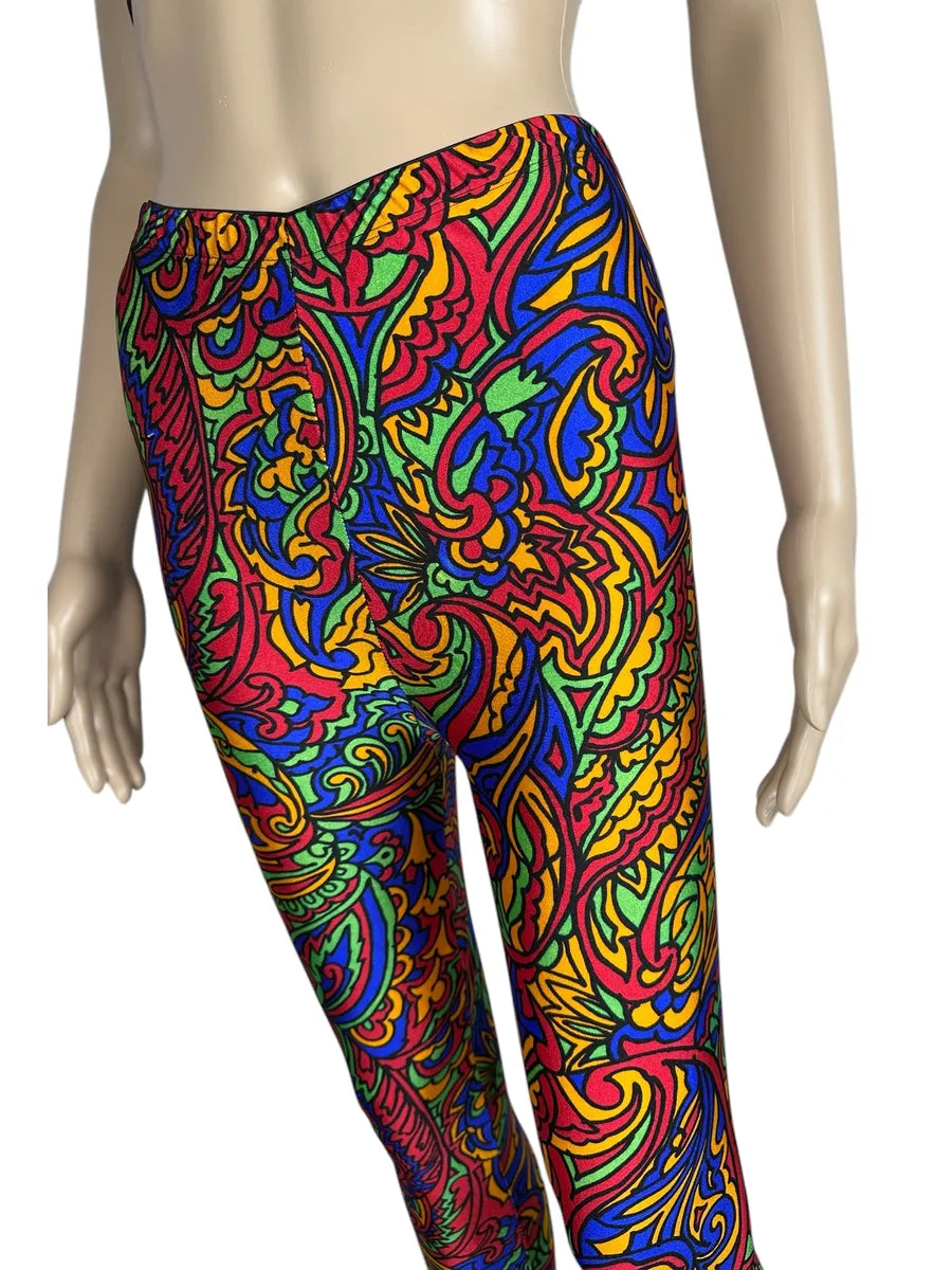 Leggings Vintage Anni '90 Fantasia Geometrica Multicolore