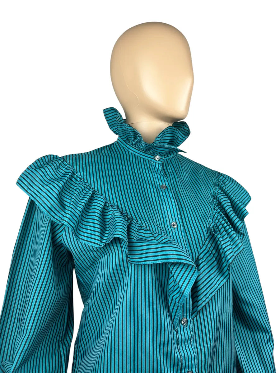 Camicia vintage da donna con volant