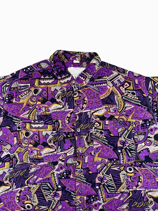 Camicia vintage da uomo anni '90 a fantasia