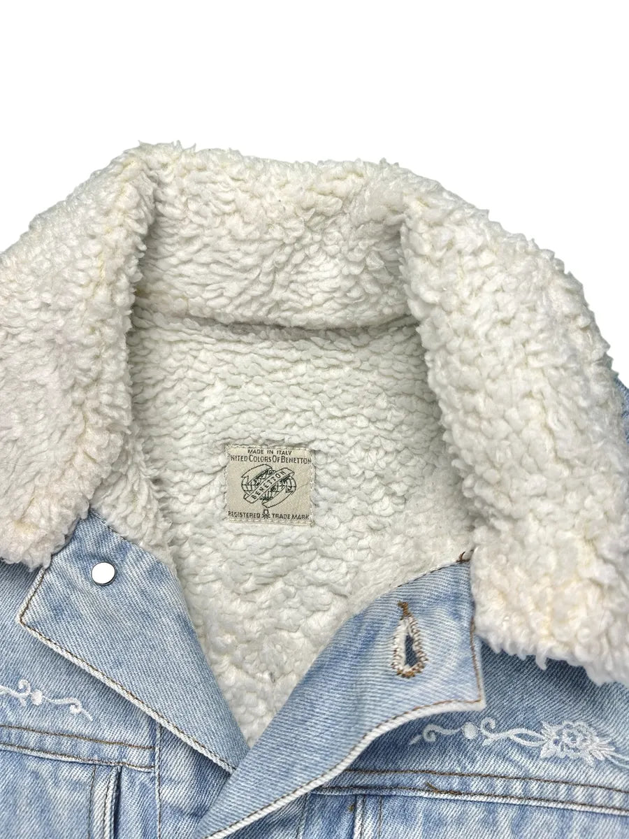 Cappotto vintage lungo di jeans da donna Benetton