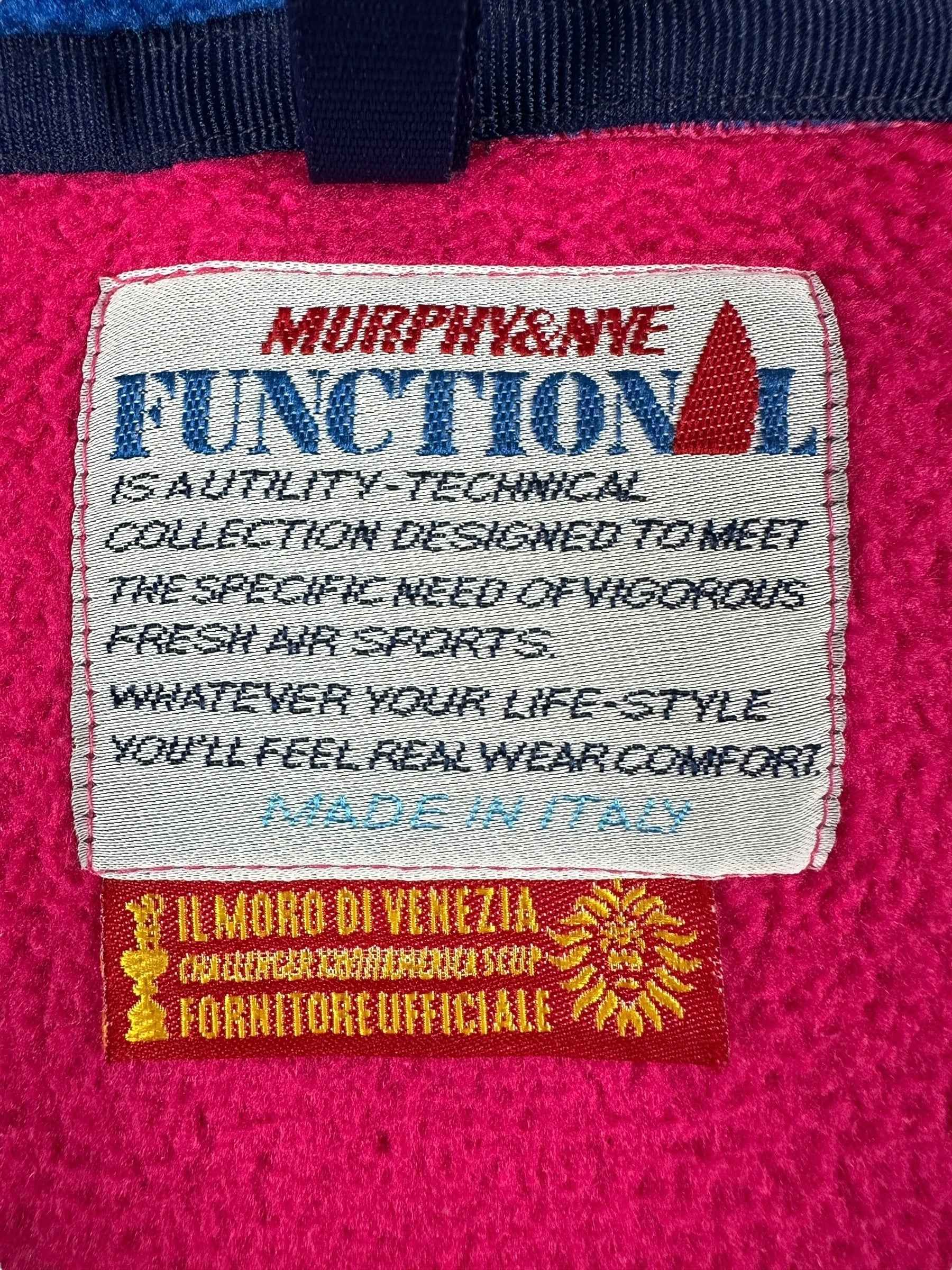 Pile vintage Murphy&Nye fucsia con colletto blu anni ’90