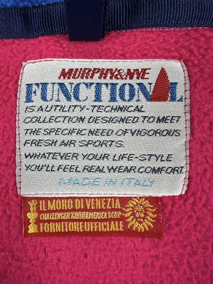 Pile vintage anni '90 Murphy&Nye fucsia con colletto blu