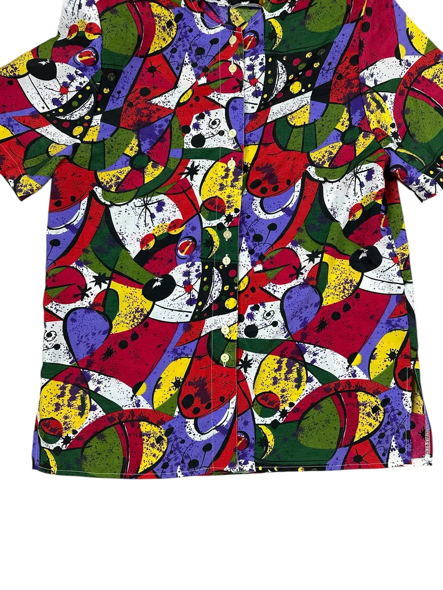Camicia vintage a fantasia da donna