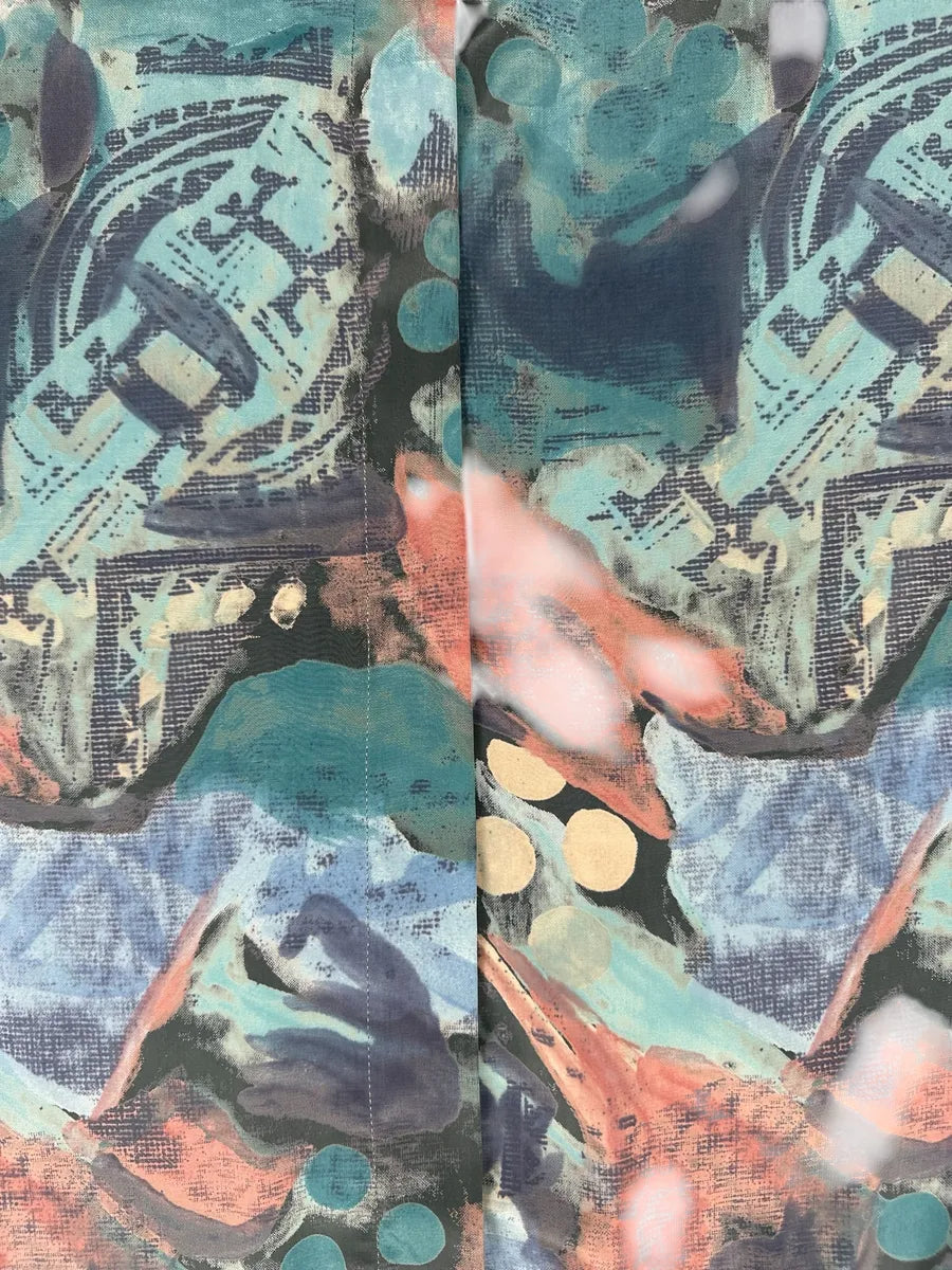 Camicia vintage a maniche corte da uomo a fantasia