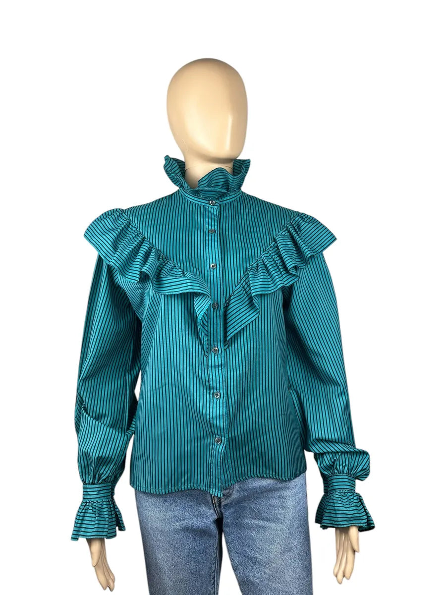 Camicia vintage da donna con volant
