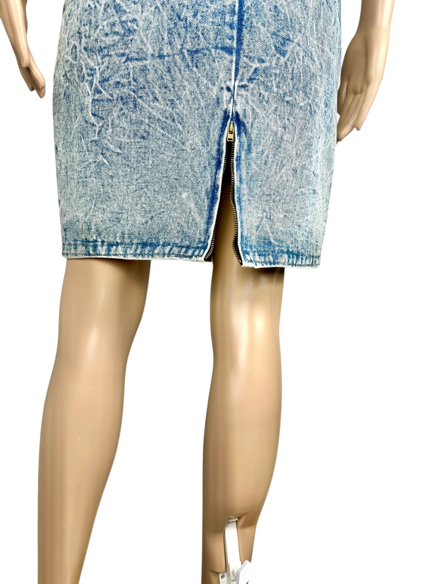 Gonna jeans anni '80 lavaggio acid wash