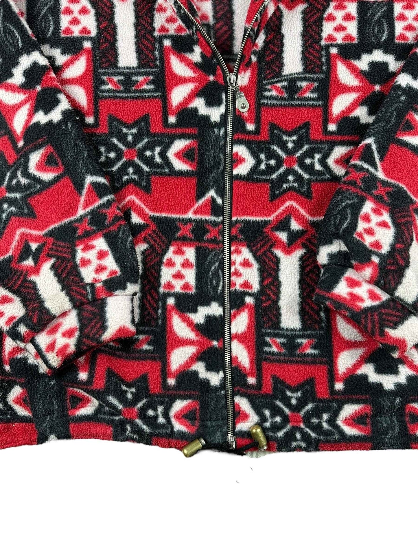 Pile vintage Ziener a fantasia con zip e collo alto