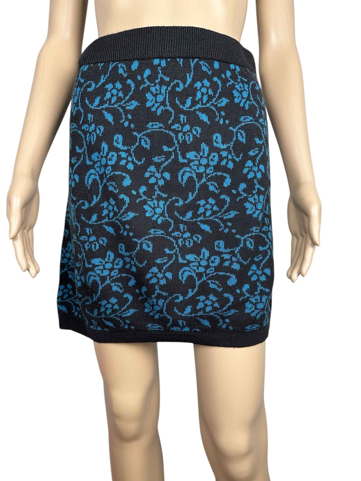 Minigonna vintage nera a fantasia floreale