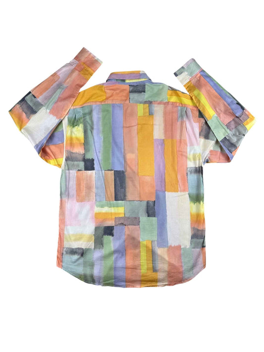 Camicia vintage anni ’90 da uomo fantasia rettangoli colorati