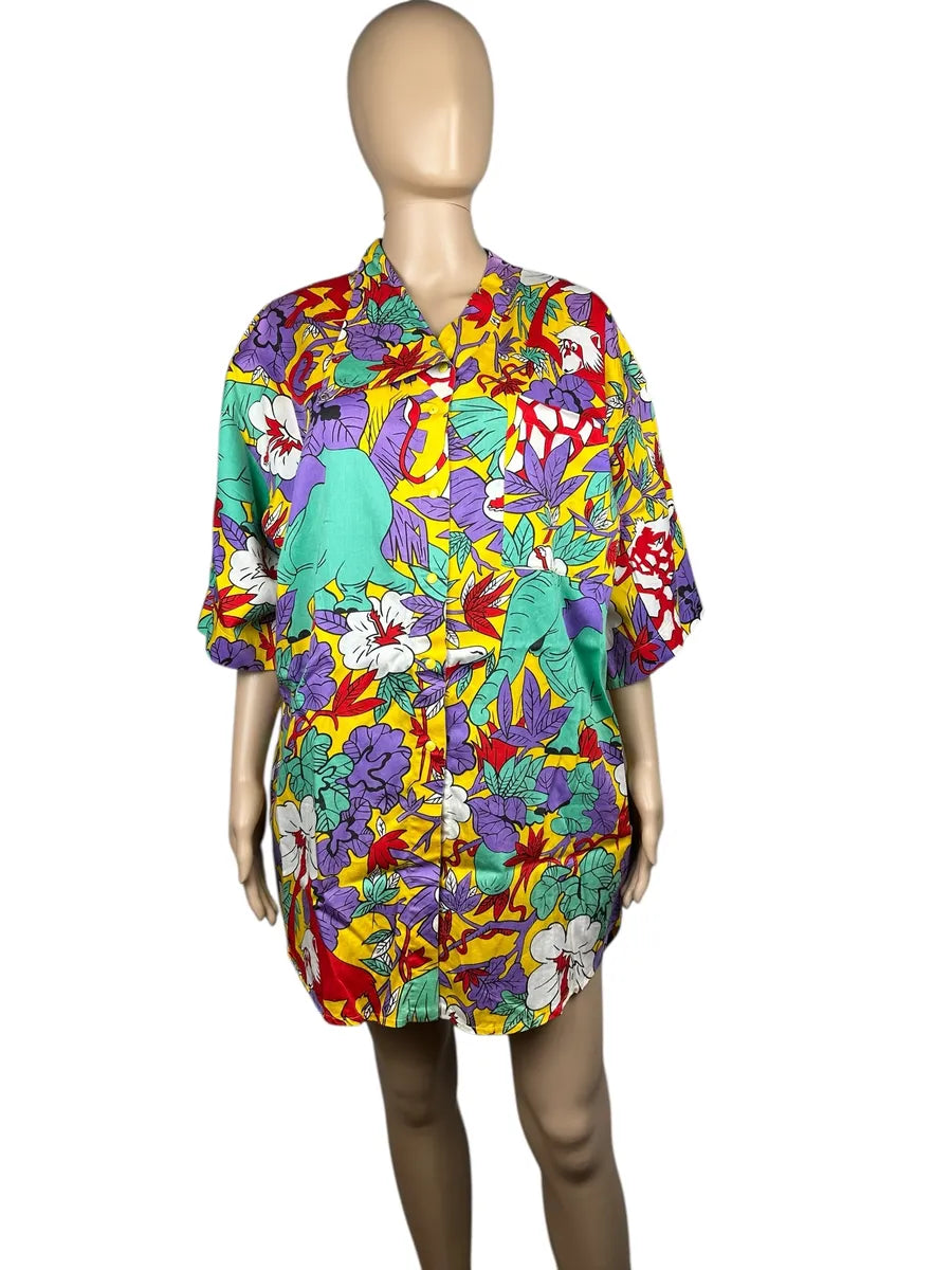Camicia da donna vintage a fantasia