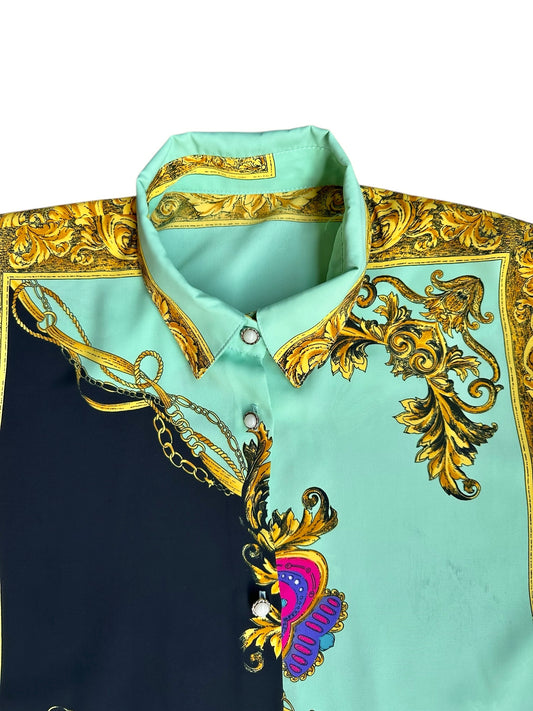 Camicia barocca a maniche corte da donna