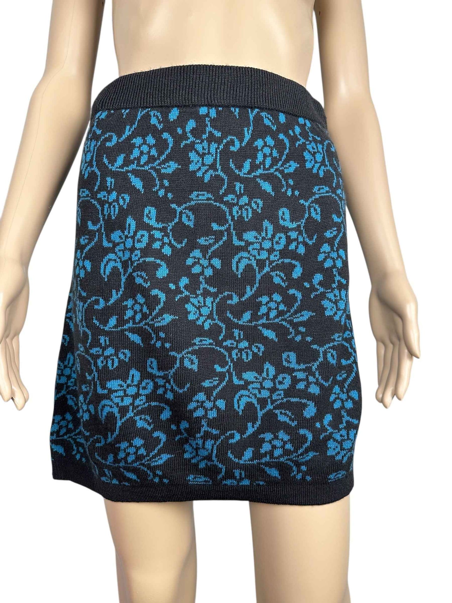 Minigonna vintage nera a fantasia floreale