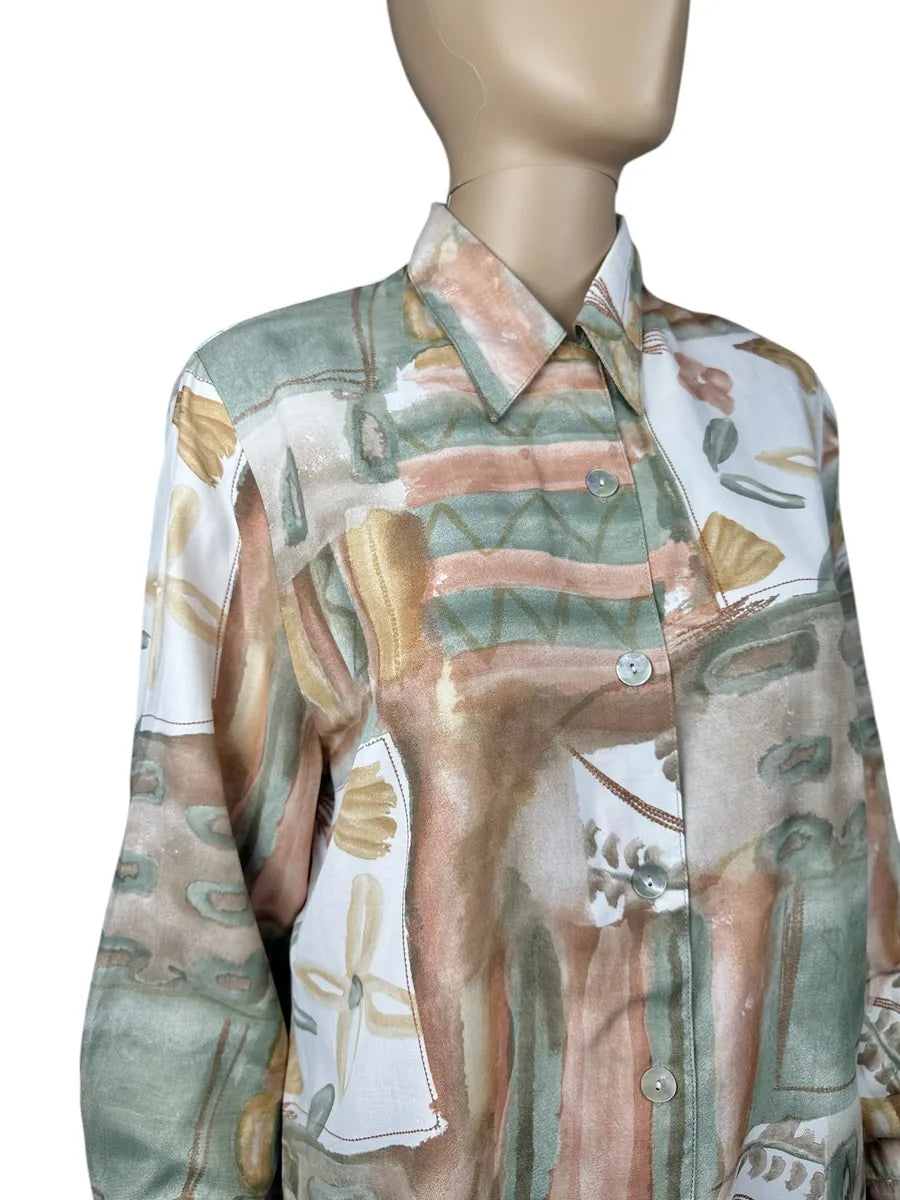 Camicia vintage da donna a fantasia acquerello