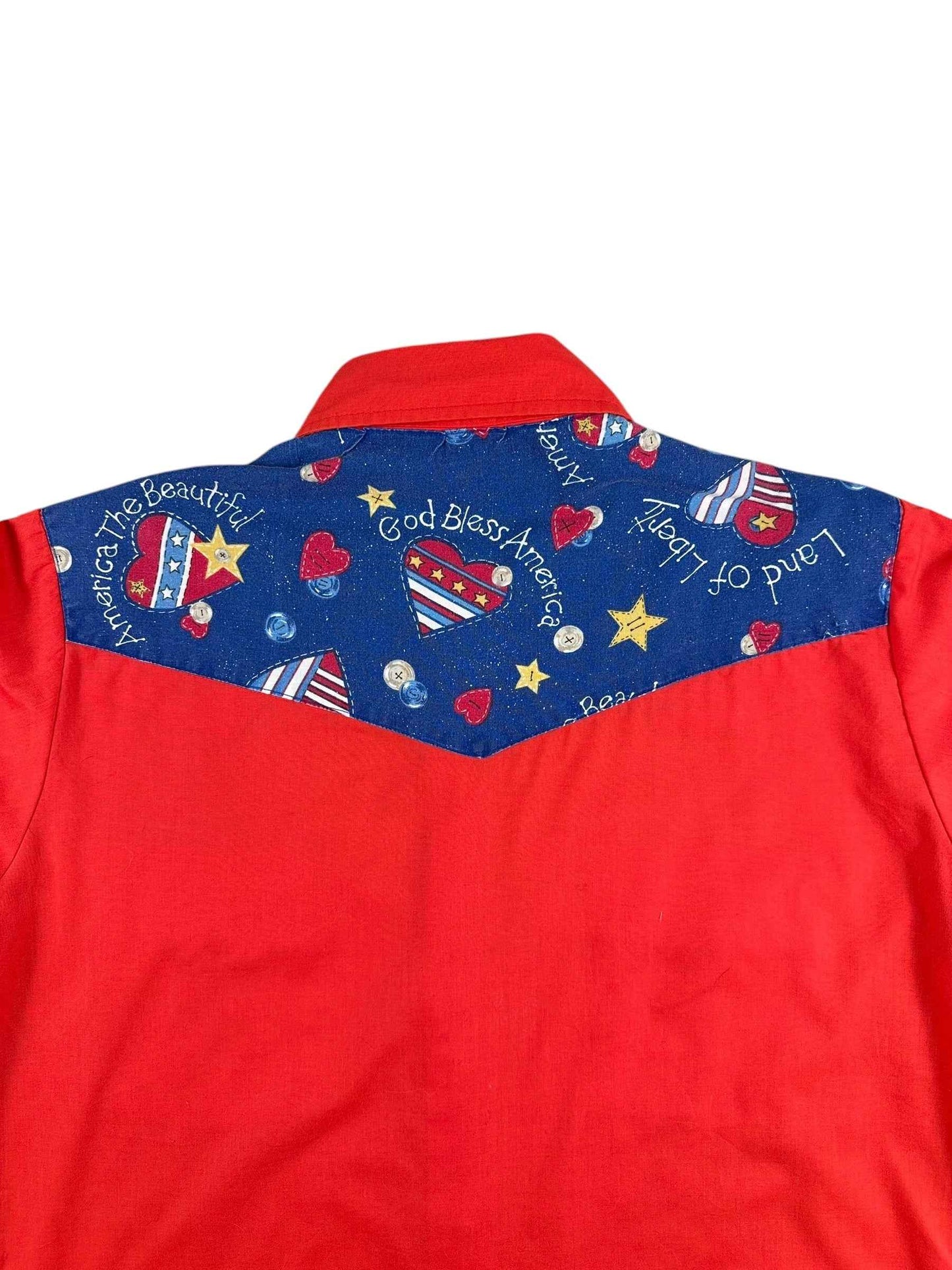 Camicia texana vintage da uomo rossa Made in USA