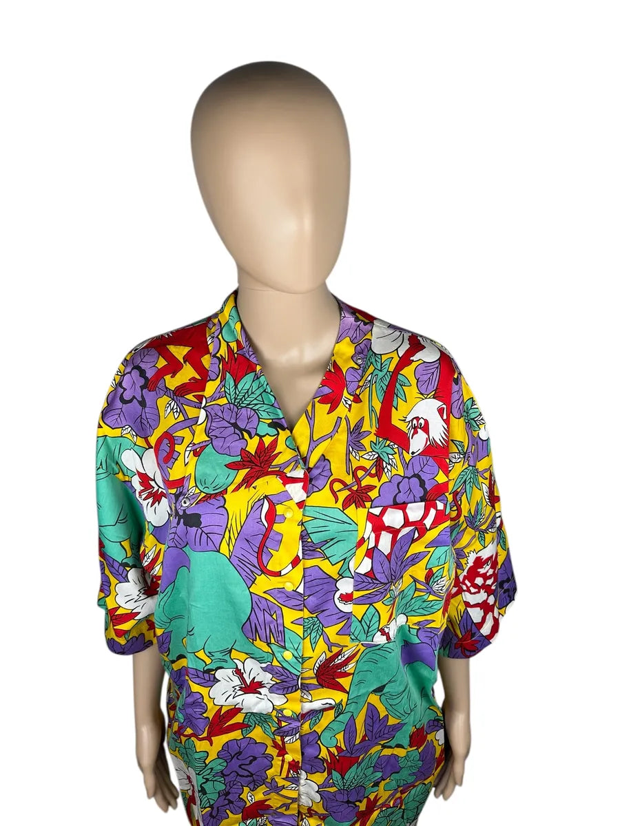 Camicia da donna vintage a fantasia