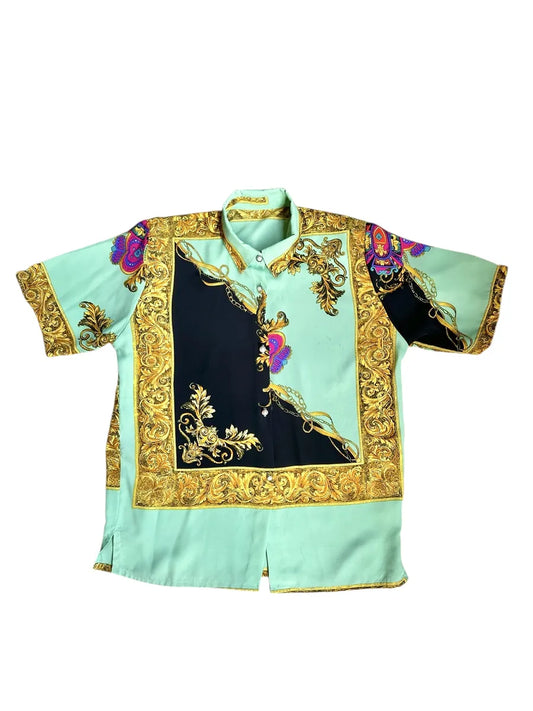 Camicia barocca a maniche corte da donna