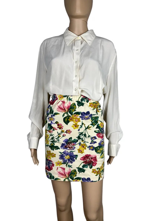 Minigonna vintage Frapp a fantasia floreale