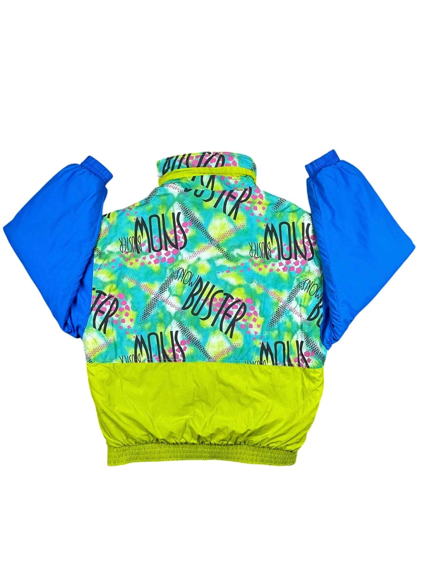 Giubbotto vintage anni ’90 fantasia giallo e blu Made in Italy