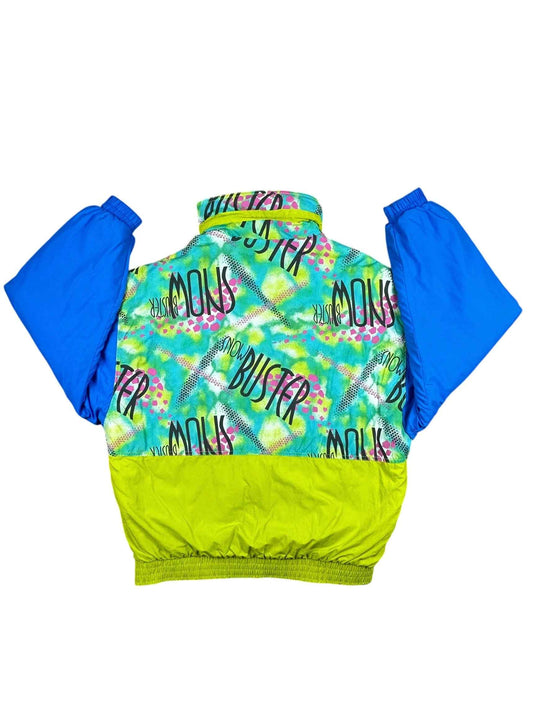 Giubbotto vintage anni ’90 fantasia giallo e blu Made in Italy