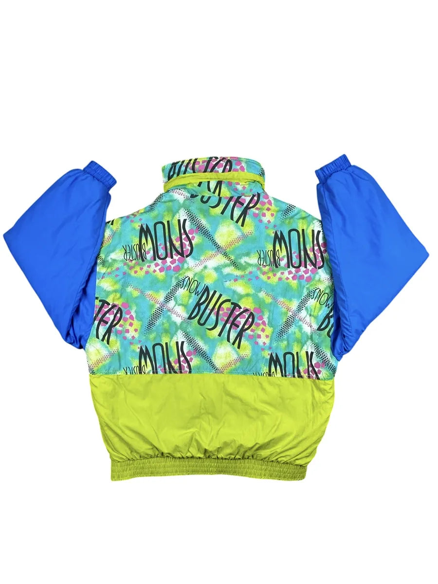 Giubbotto vintage anni ’90 fantasia giallo e blu Made in Italy