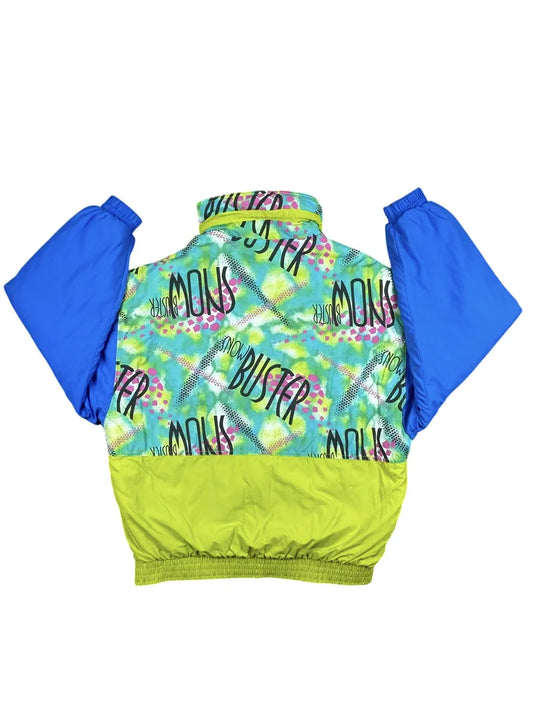 Giubbotto vintage anni ’90 fantasia giallo e blu Made in Italy - Yup Vintage