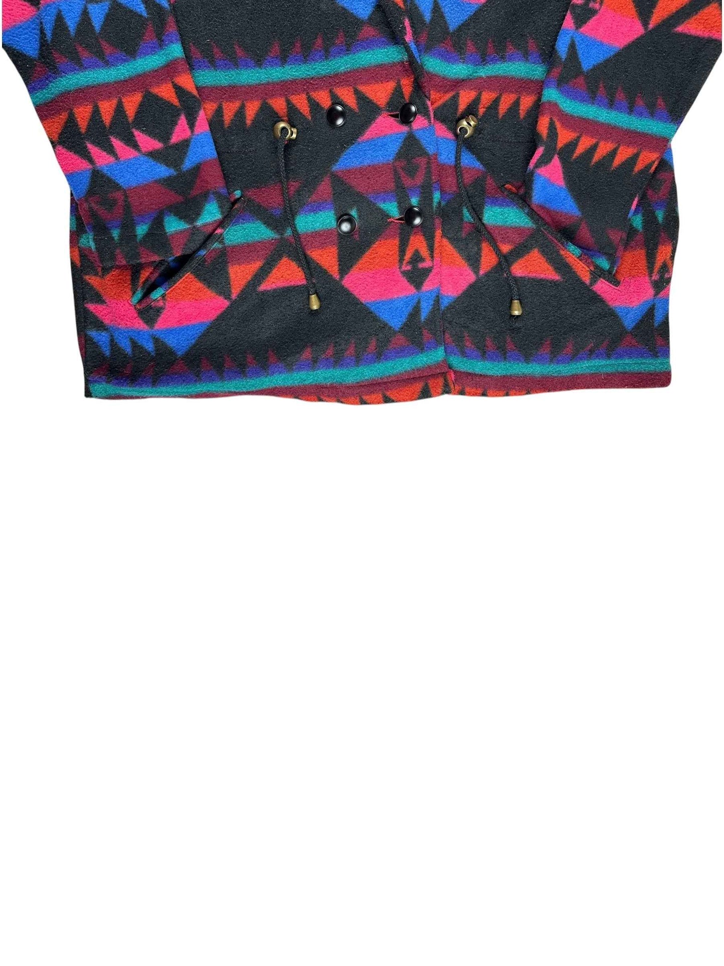 Pile vintage da donna a fantasia geometrica con cappuccio