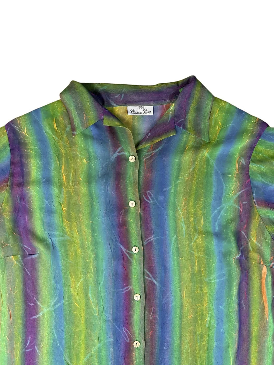 Camicia vintage da donna con fantasia a righe