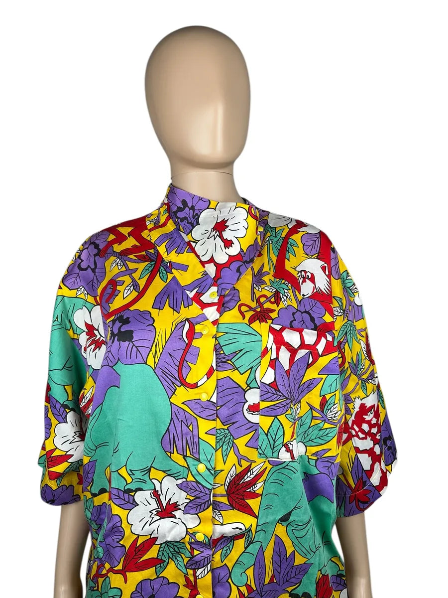 Camicia da donna vintage a fantasia