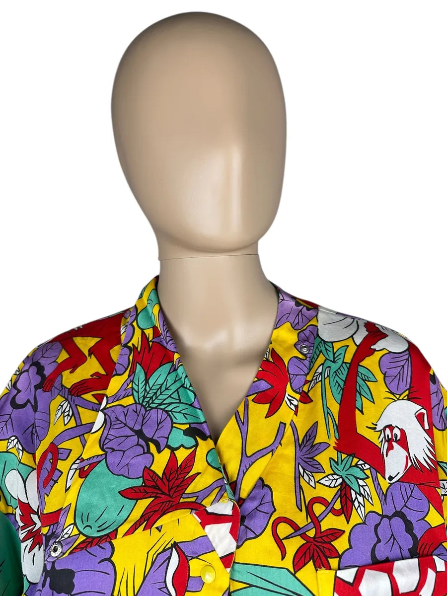 Camicia da donna vintage a fantasia